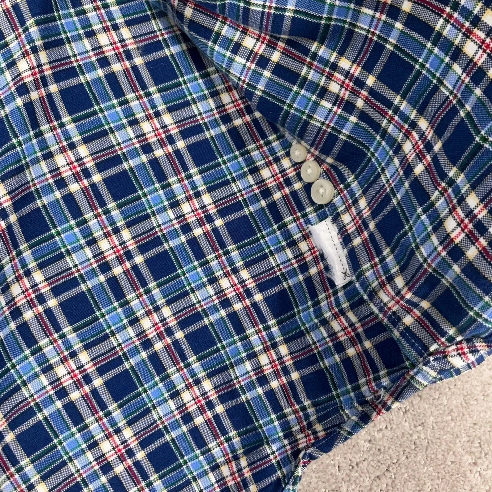 Polo Ralph Lauren Men XL Blue Tartan Plaid Classic Fit Preppy Pony Logo